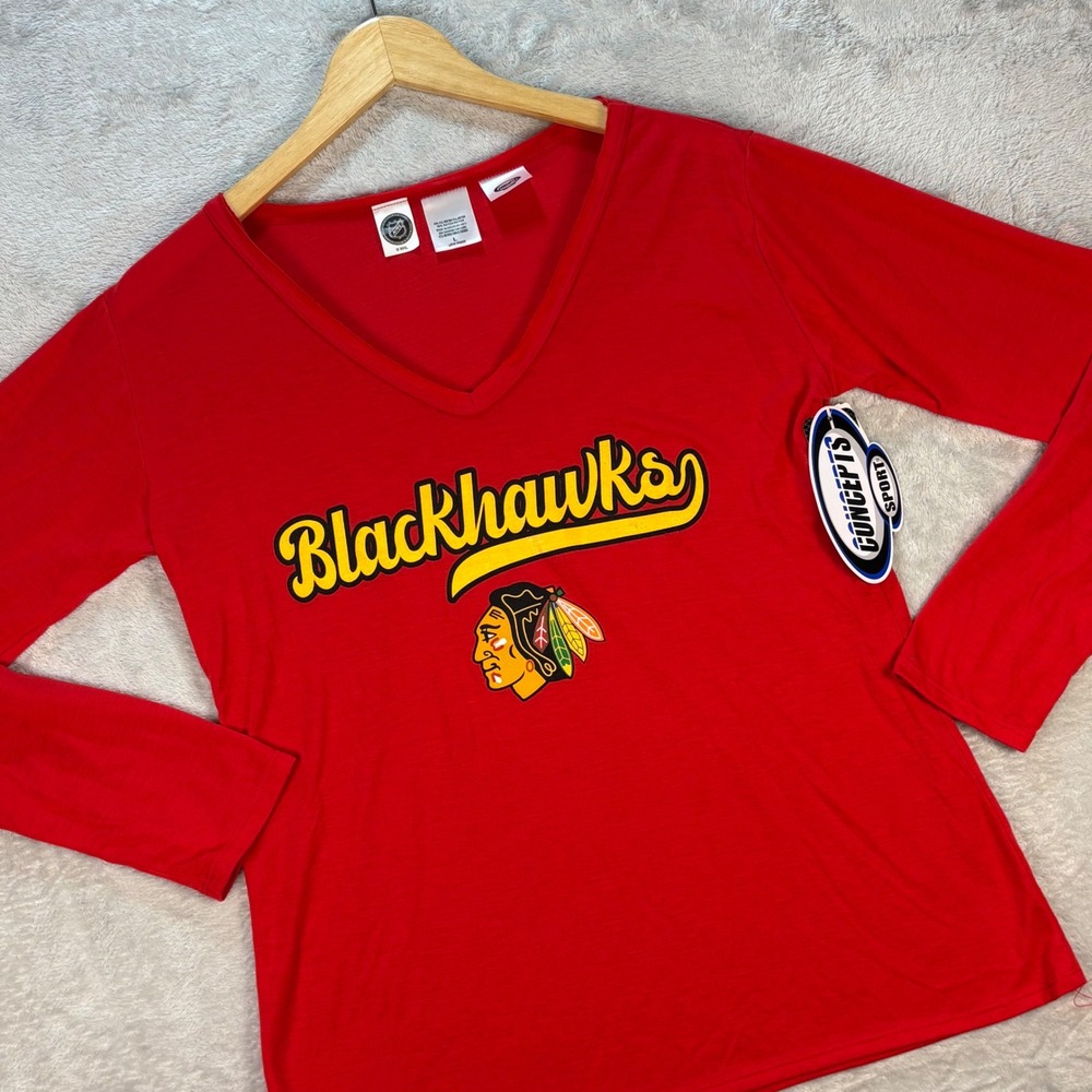 Concepts Sport Women's Chicago Blackhawks Long Sleeve Top Red L NWT Hockey